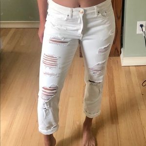 Never Worn White Distressed Jeans